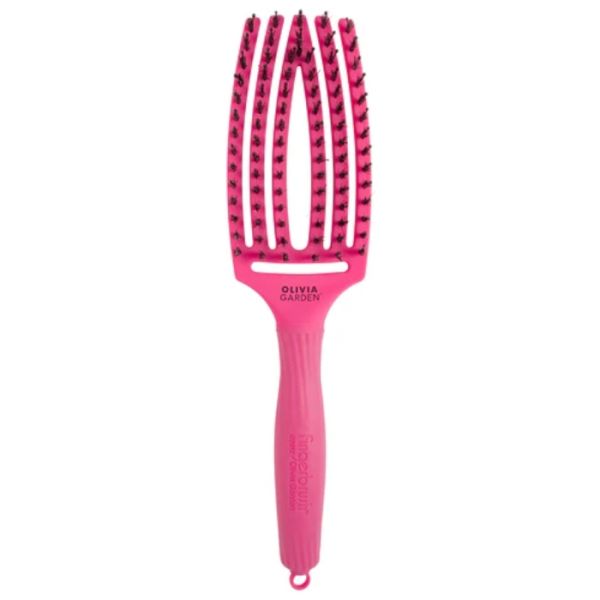 Brosse Fingerbrush Care Iconic Double poils nylon Hot Pink taille M Olivia Garden