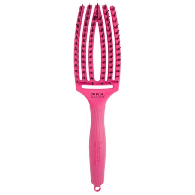 Brosse Fingerbrush Care Iconic Double poils nylon Hot Pink taille M Olivia Garden