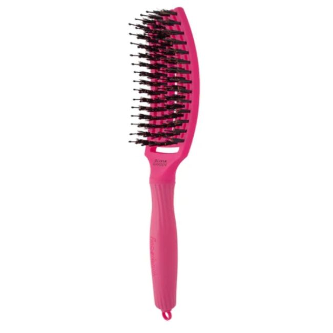 Brosse Fingerbrush Care Iconic Double poils nylon Hot Pink taille M Olivia Garden