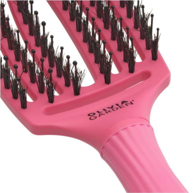 Brosse Fingerbrush Care Iconic Double poils nylon Hot Pink taille M Olivia Garden