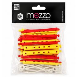 Bigoudis longs rouge/jaune 9 mm 9 cm Shophair Lot de 12