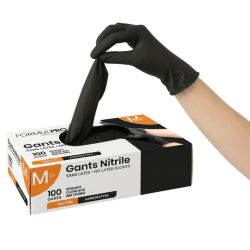 Gants Nitrile noirs Medium Formul Pro x100