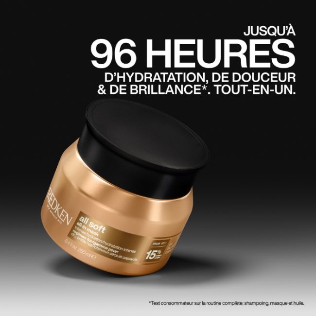 Masque hydratation cheveux secs All Soft Redken 100ml