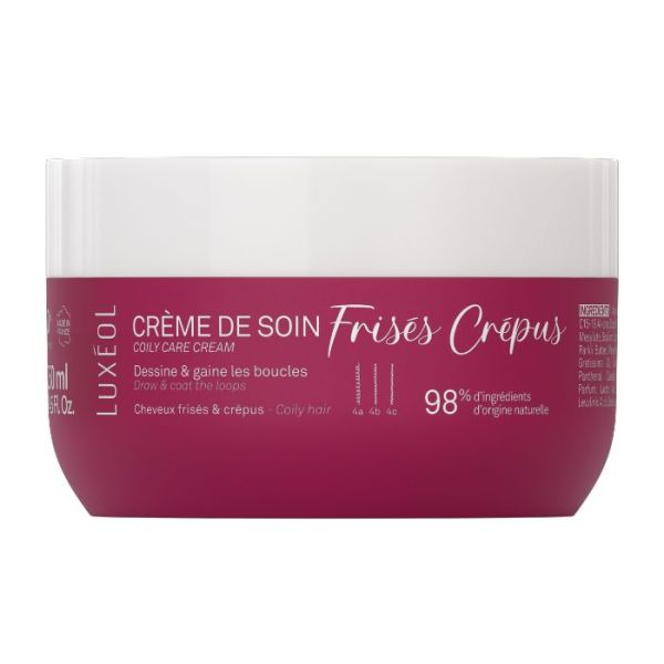 Crème de soin cheveux Frisés/Crépus Luxéol 250ML