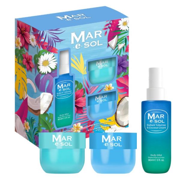 Coffret brume parfumée et soins corps Tubérouse radieuse et Noix de coco Mar e Sol