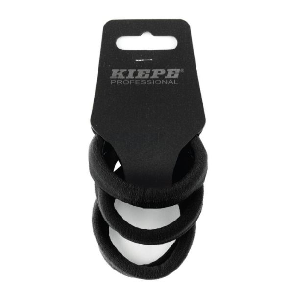 Gomas para el cabello 1,2 cm negras x3 Kiepe