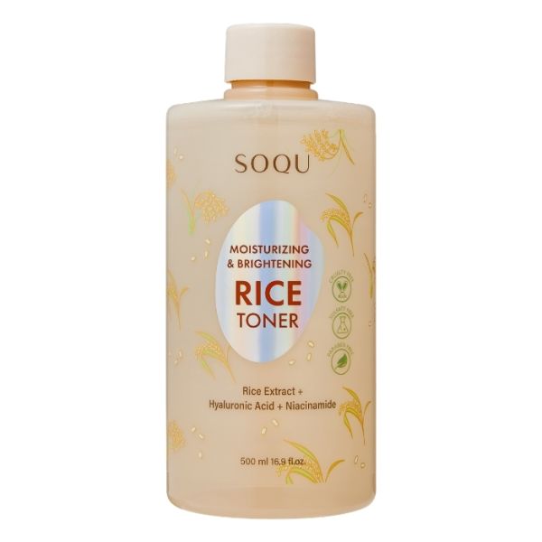 Lotion tonica idratante e illuminante al riso Soqu 500ML