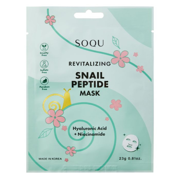 Energía Revitalizante: Mascarilla de Tela Mucina de Caracol Soqu 23g