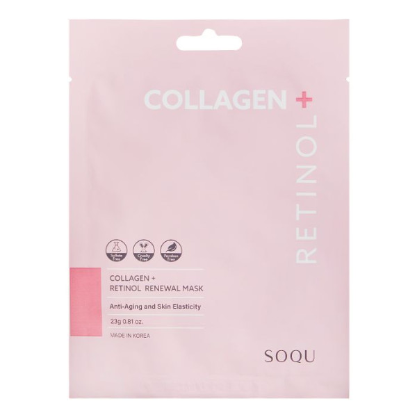 Cuidado Antienvejecimiento: Mascarilla de Tela Colágeno Retinol Soqu 23g