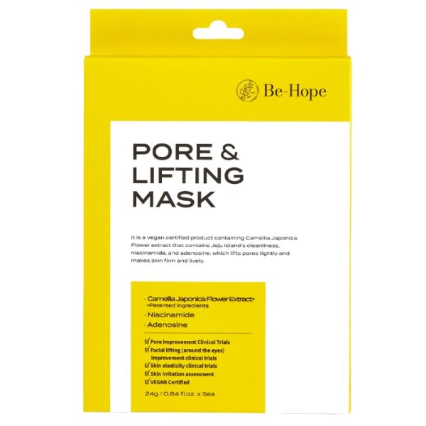 5 máscaras de tela reafirmantes y perfeccionadoras de poros Be-Hope 24g x5