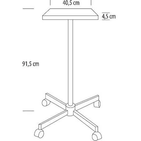 Table de service Escort 1 Plateau Noire