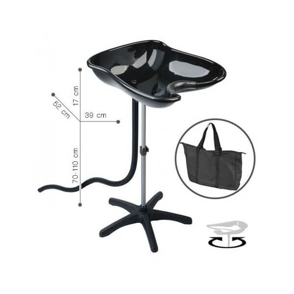 Zwarte Draagbare Compacte Haarwasbak Zwarte Draagbare Compacte Haarwasbak