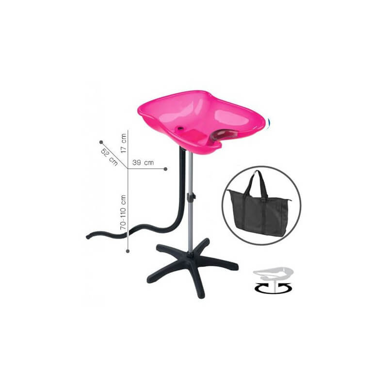 Compact Portable Pink Shampoo Basin