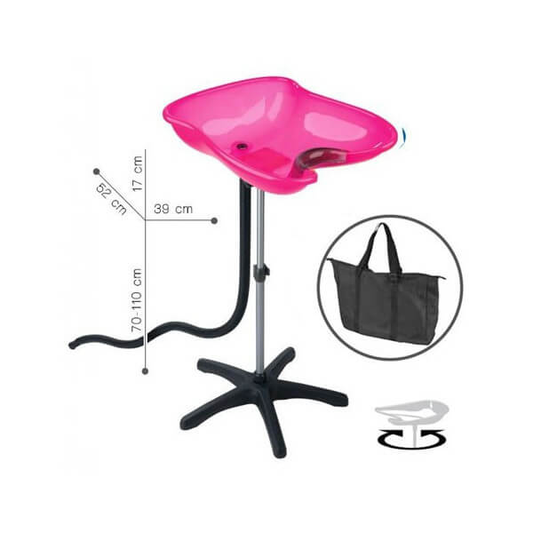 Bac Lave Tête Portable Compact Rose