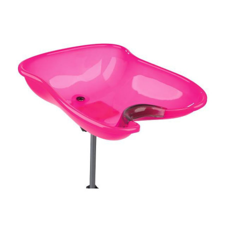 Lavacabezas portátil compacto en color rosa.