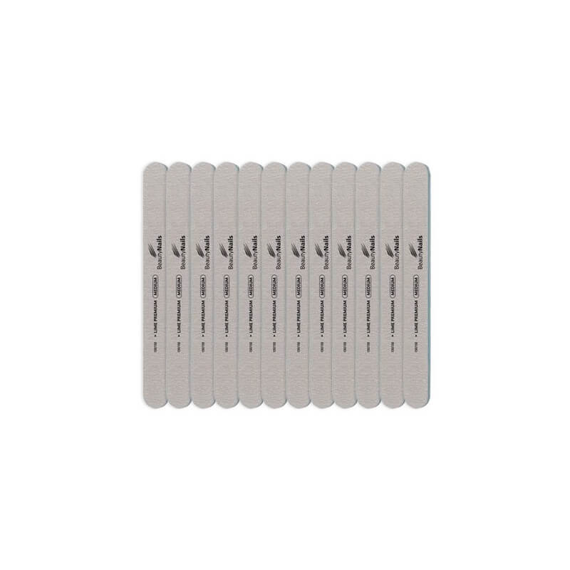 Pacote com 12 lixas de unha médias 150/150.