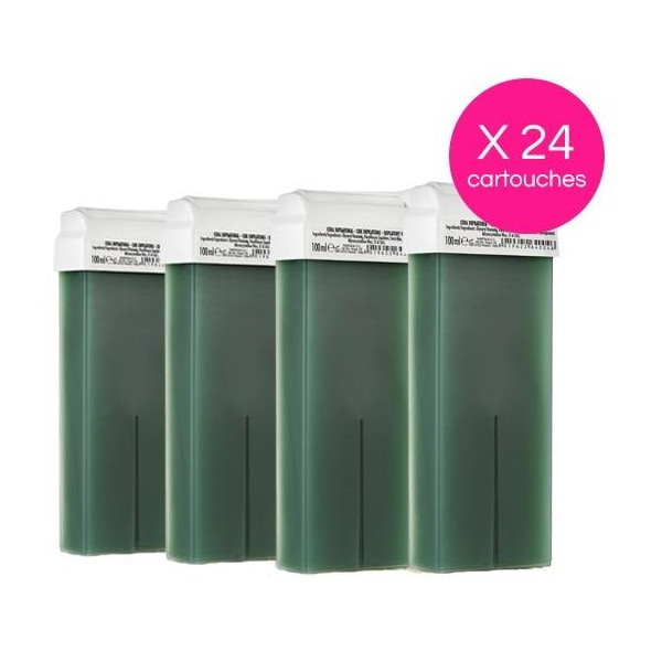 Pack 24 Cartouches Cire Jetable Verte Chlorophylle Xanitalia