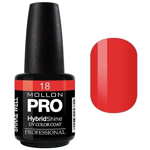 Lack Semi-Permanent Glanz Mollon Pro Hybrid Fiery 15ml - 18 Lack Semi-Permanent Glanz Mollon Pro Hybrid Fiery 15ml - 18
