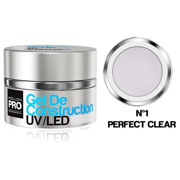 Gel di costruzione UV/Led Mollon Pro 30 ml Perfect Clear - 01