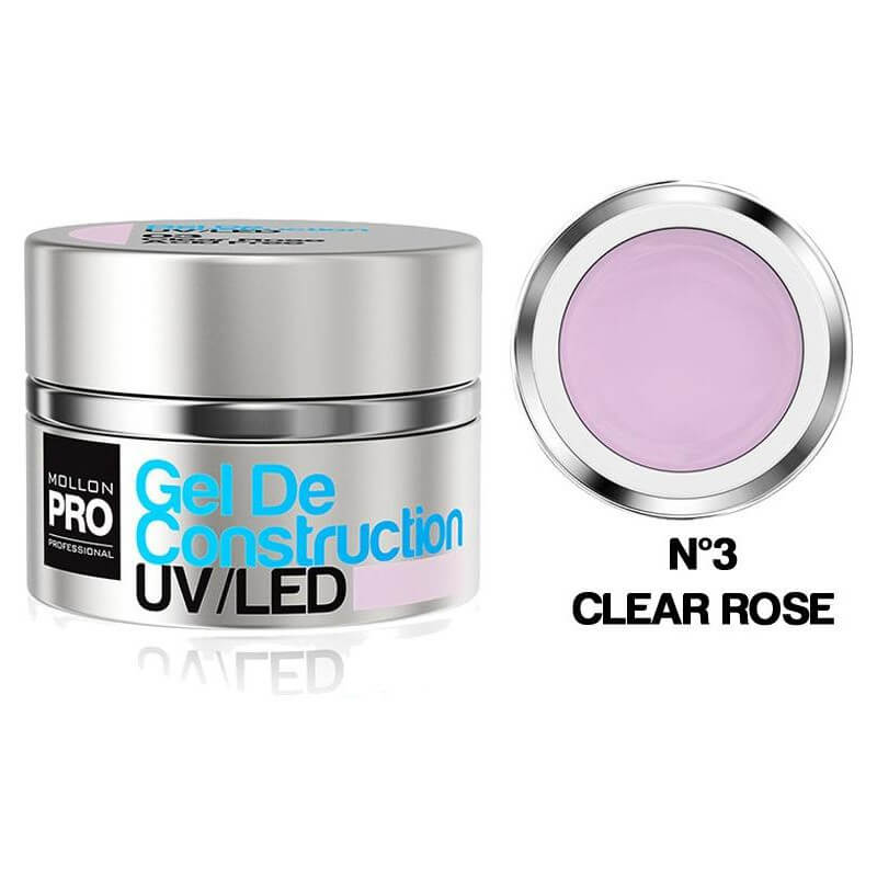 Gel di costruzione UV/Led Mollon Pro 30 ml Clear Rose - 03