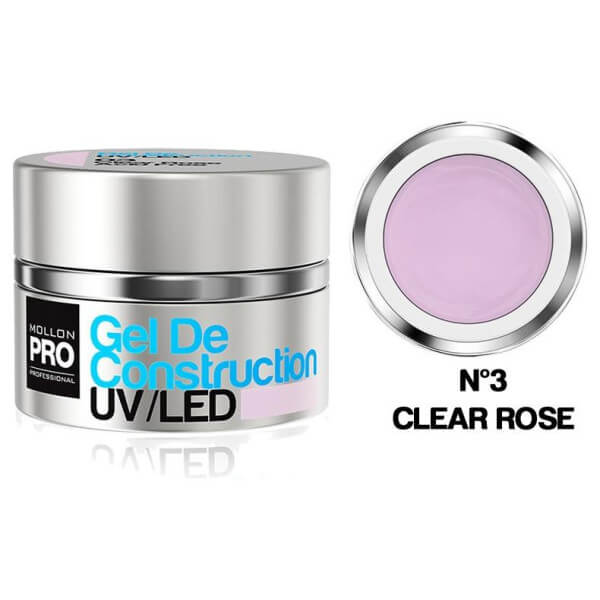 Gel di costruzione UV/Led Mollon Pro 30 ml Clear Rose - 03