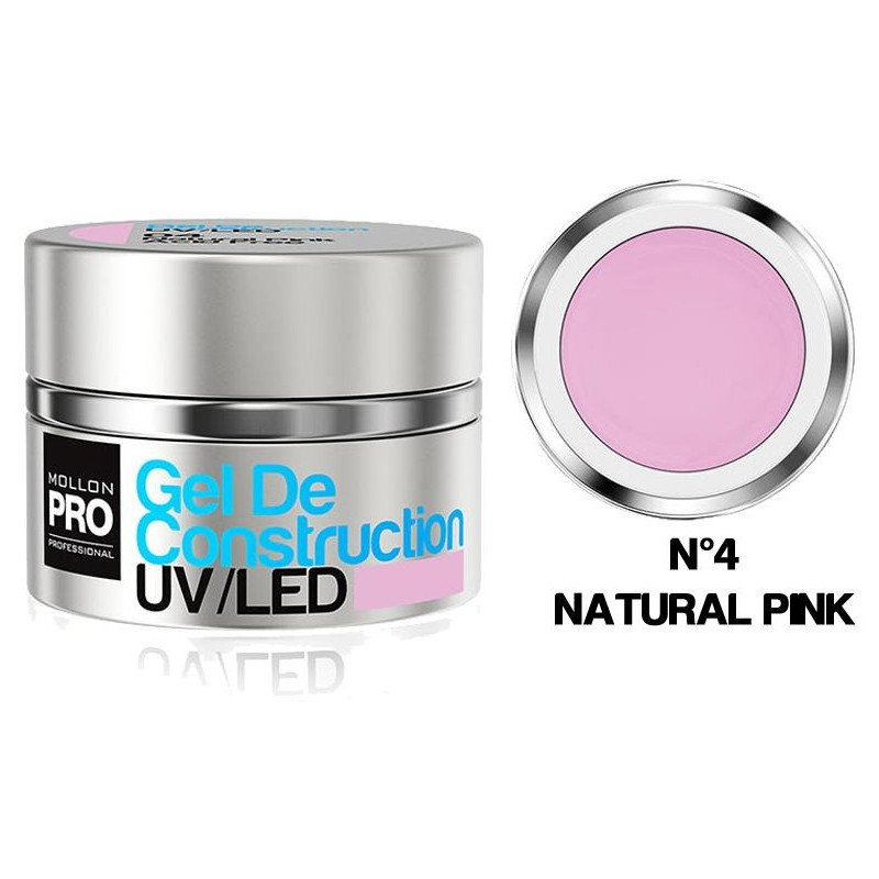 Gel de Construcción UV/Led Mollon Pro 30 ml Natural Pink - 04