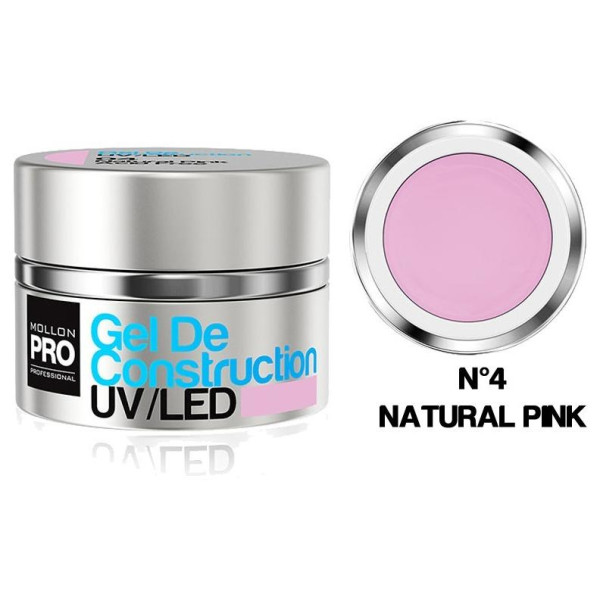 Construcción gel UV / LED Mollon Pro 30ml Natural Rosa - 04 Construcción gel UV / LED Mollon Pro 30ml Natural Rosa - 04
