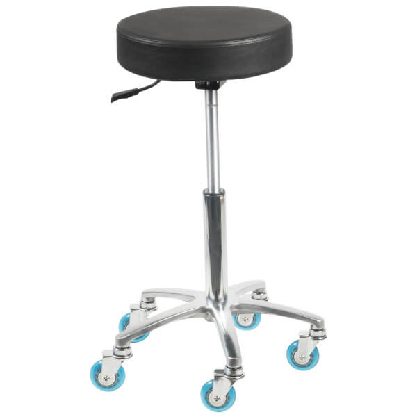 Tabouret Alpine noir à roulettes