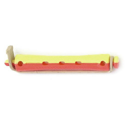 Bobes de permanente Vermelho/Amarelo Curto