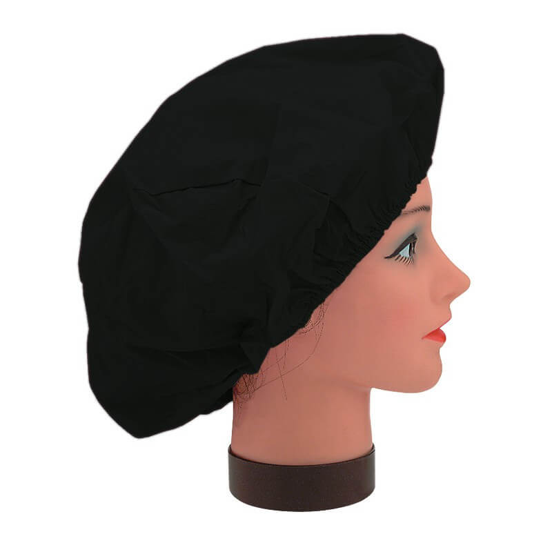 Cappello Nero in Tessuto Elastico