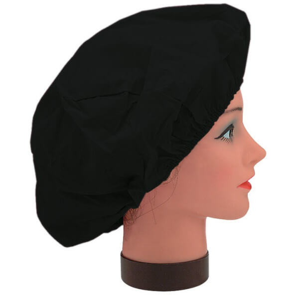 Cappello Nero in Tessuto Elastico