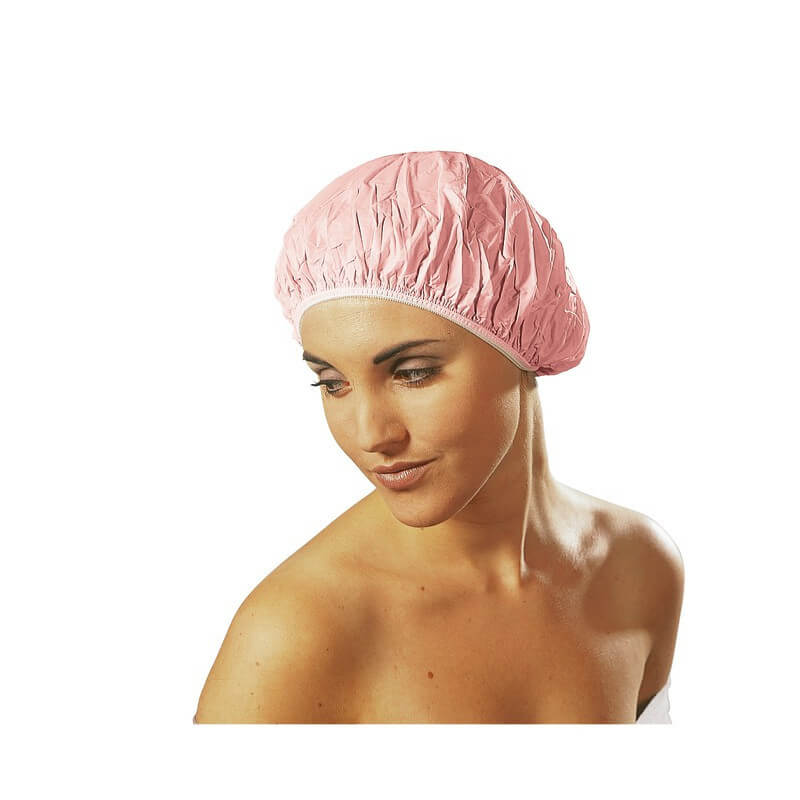 Pink shower cap