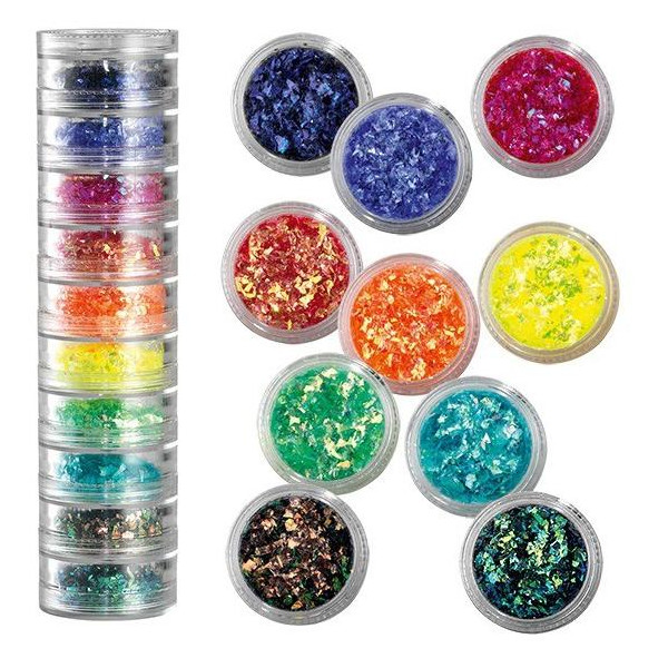 Pailletten glitzern für Peggy Sage Nägel Fluo-Mix Pailletten glitzern für Peggy Sage Nägel Fluo-Mix