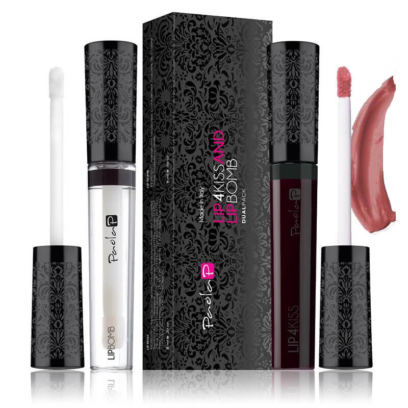 Duo Lippenstift Lip4Kiss Dunkelbraun Nr. 1 + Lip Bomb