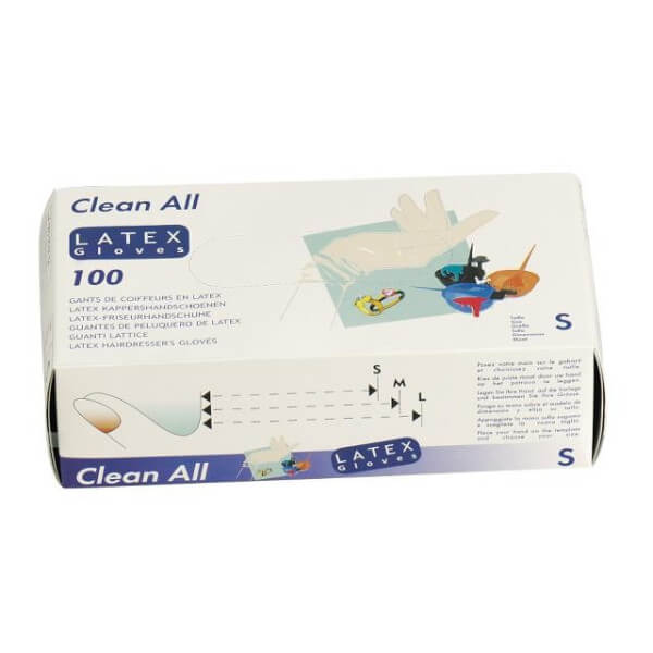 Caixa com 100 luvas de látex tamanho S. Caixa com 100 luvas de látex tamanho S.