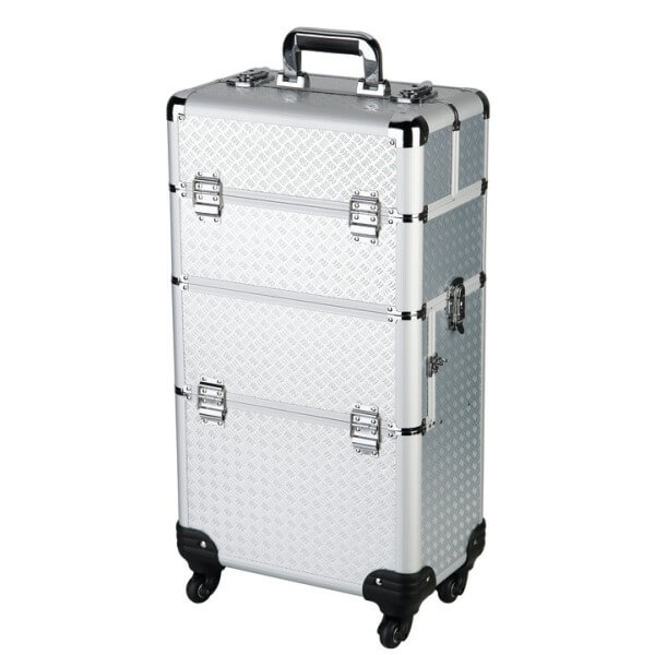 Valise Esthétque 3 compartiments sur Roulette 