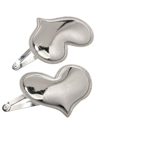 Clic Clac Heart Silver Clasps x2 Clic Clac Heart Silver Clasps x2
