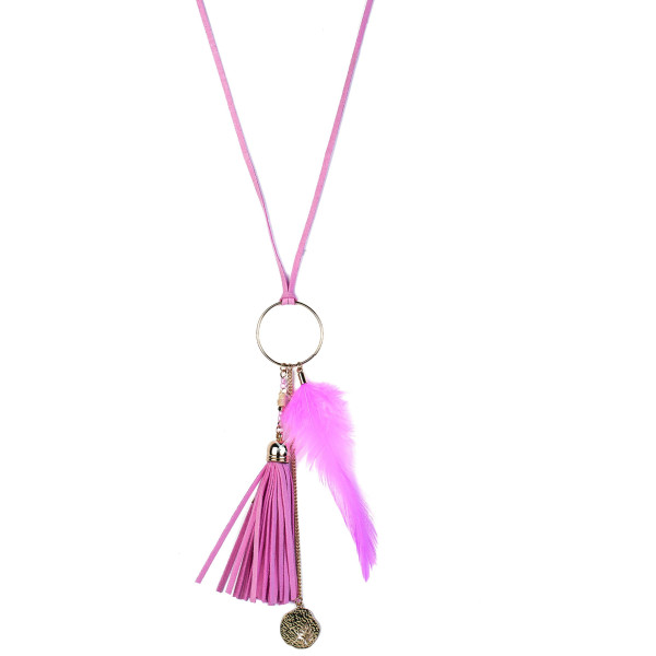 Pink Stella Green Long Necklace Pink Stella Green Long Necklace