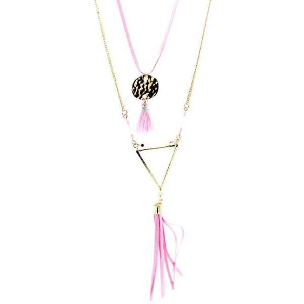 Pink Stella Green Long Necklace Pink Stella Green Long Necklace