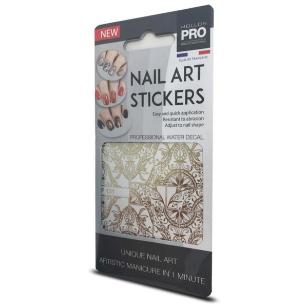 Stickers Nail Art Water Decals / Gold Mollon PRO - F132O Stickers Nail Art Water Decals / Gold Mollon PRO - F132O