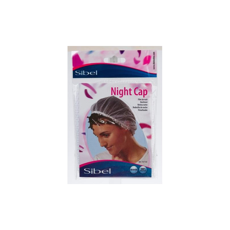 Charlotte Nightcap with Lilac Elastic Band
