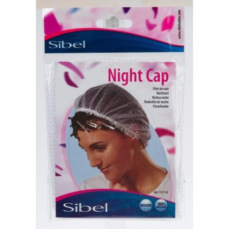 Charlotte Nightcap with Lilac Elastic Band