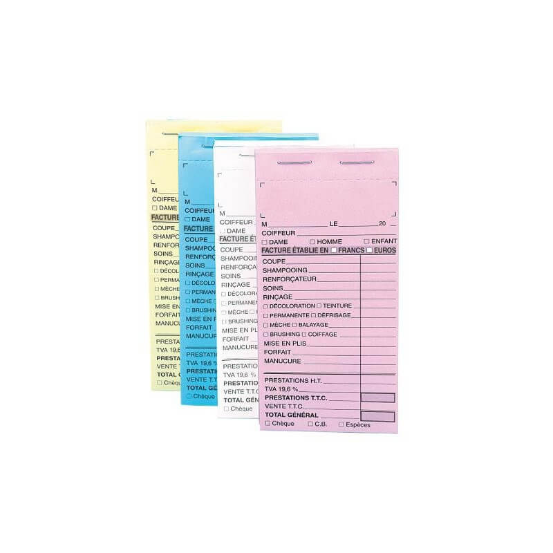 Paquet 10 carnets caisse Rose sans N°