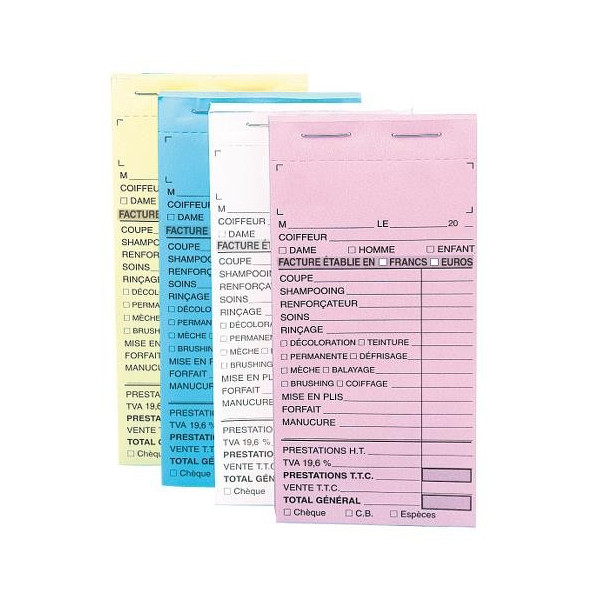 Pack of 10 yellow cash register notebooks without numbers