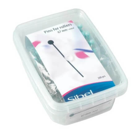 Caixa com 200 grampos de metal reforçados de 67 mm.