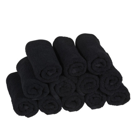 12 Black Hair-dye Resistant Towels