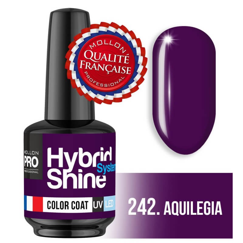 Mini Vernis Semi-Permanent Hybrid Shine Mollon Pro 8ml 242 Aquilégia