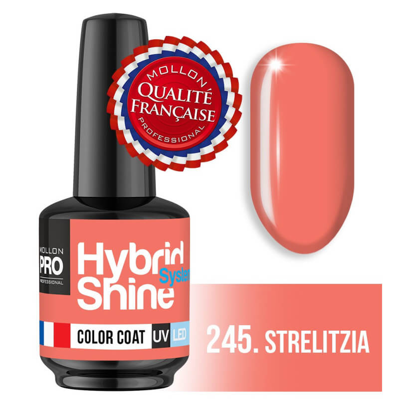 Mini Smalto semi-permanente Hybrid Shine Mollon Pro (Per colore) 245 Strelitzia