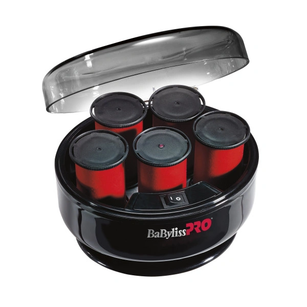 Set von 5 professionellen beheizbaren Lockenwicklern von Babyliss Pro. Set von 5 professionellen beheizbaren Lockenwicklern von Babyliss Pro.
