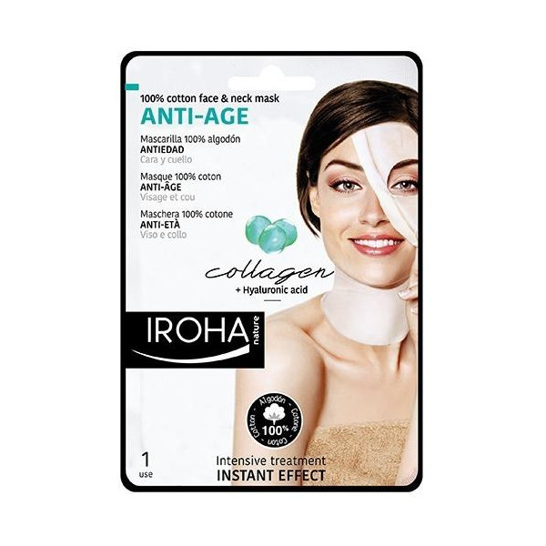 Masque visage & cou coton anti-âge IROHA Masque visage & cou coton anti-âge IROHA